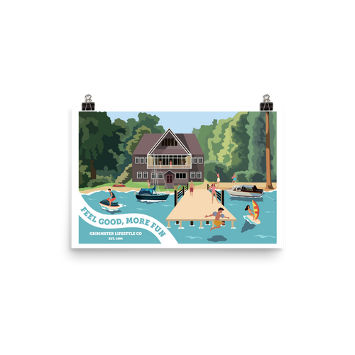 Grimmster Lifestyle Co. Lake Resort Poster - Feel Good, More Fun - GRIMMSTER 