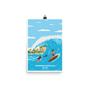 Mermaid and Neptune Surfing in Bali Poster
