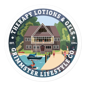 Grimmster Lodge Therapy Lotions Sticker 5.5 Inches - GRIMMSTER 