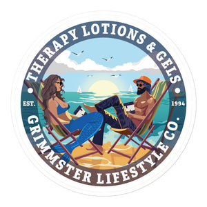 Mermaid & Neptune Beach Lotions Sticker 5.5 Inches - GRIMMSTER 