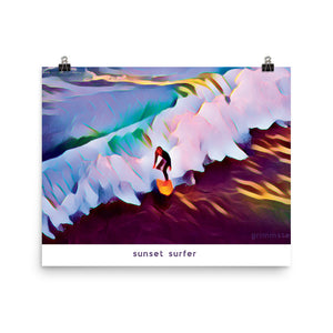 Sunset Surfer Print - GRIMMSTER 