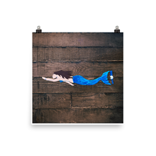 Load image into Gallery viewer, Mermaid print on wood background - GRIMMSTER 
